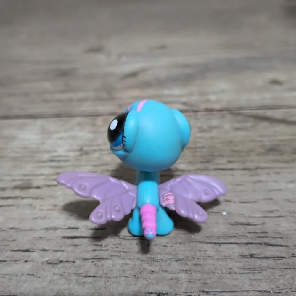 Authentic Littlest Pet Shop LPS Blue Purple Dragonfly Insect #1725